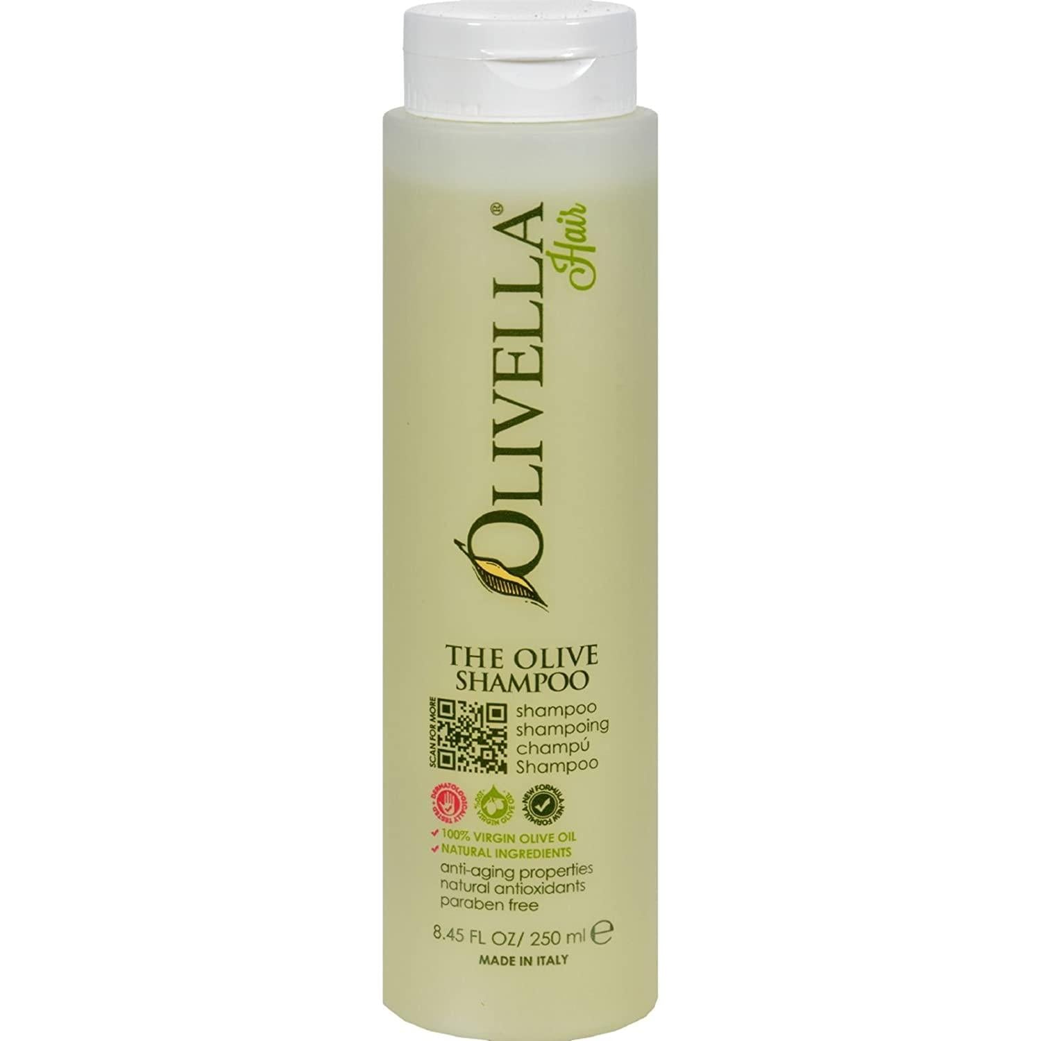 Olivella The Olive Shampoo by Pasteur Pharmacy in 8.5 fl oz bottle, natural formula with olive extract for healthy hair.