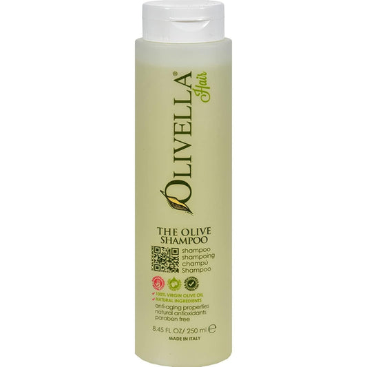 Olivella The Olive Shampoo by Pasteur Pharmacy in 8.5 fl oz bottle, natural formula with olive extract for healthy hair.
