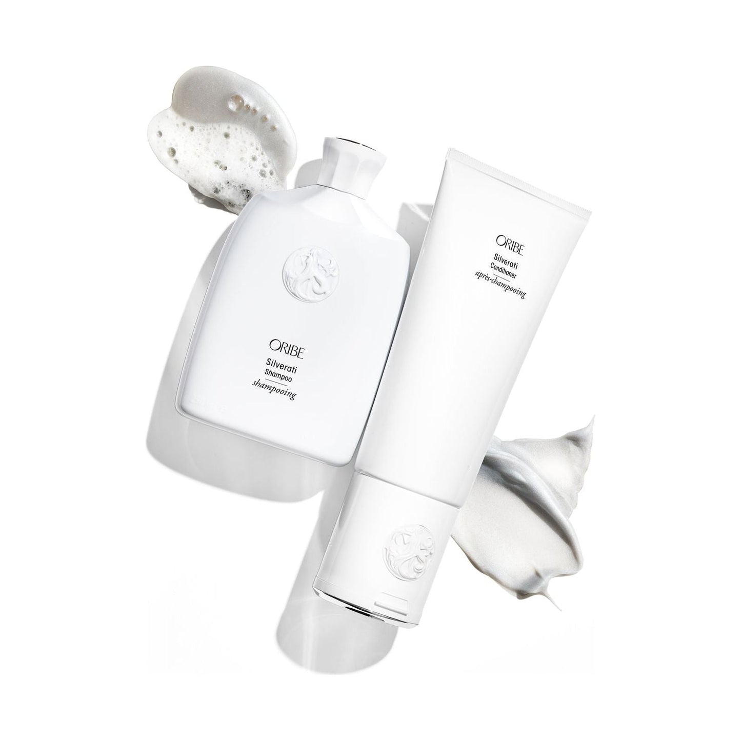 Oribe Silverati Shampoo 250 ml bottle, showing the sleek packaging and label for silver hair care.