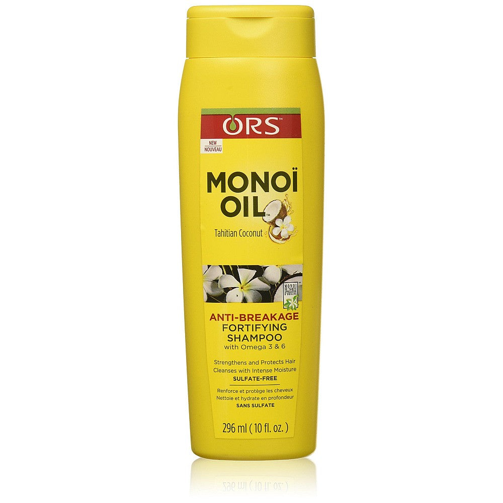 ORS Monoi Oil Anti-Breakage Fortifying Shampoo by Pasteur Pharmacy with Tahitian Coconut for strengthening and repairing hair.