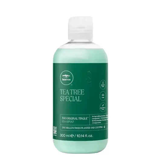 Paul Mitchell Tea Tree Special Tingle Shampoo 300ml bottle with green packaging and tea tree oil ingredients.