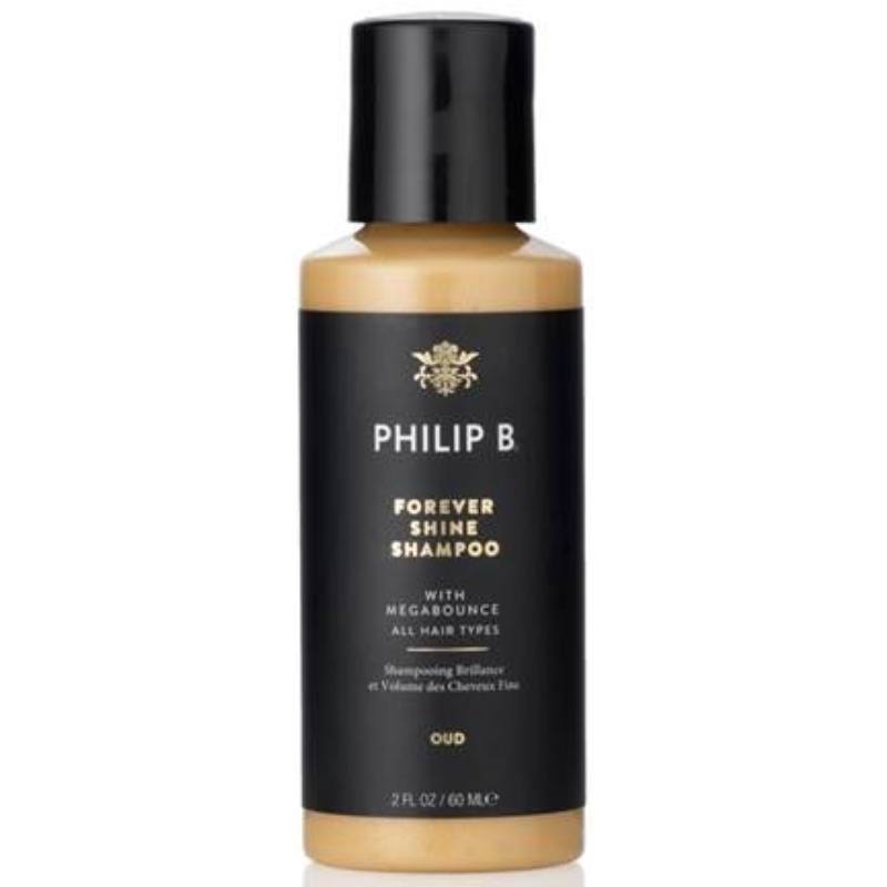 Philip B Oud Royal Forever Shine Shampoo bottle, 60 ml, with a sleek design and luxurious packaging for shiny, healthy hair.