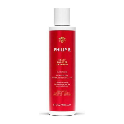 Philip B. Scalp Booster Shampoo in 6 oz bottle, natural formula for scalp health, from Pasteur Pharmacy.