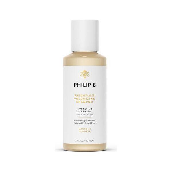 Philip B. Weightless Volumizing Shampoo in 2 oz bottle, ideal for adding volume and body to fine hair.