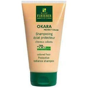 Rene Furterer OKARA Protect Color Radiance Enhancing Shampoo bottle, 5.1 oz, with sleek label design and product info visible.