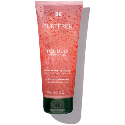 Rene Furterer Tonucia Replumping Shampoo in 6.7 fl oz bottle, nourishing hair with natural ingredients from Pasteur Pharmacy.
