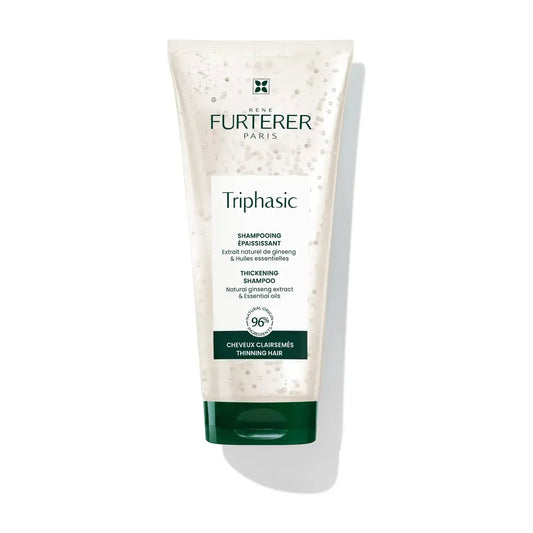 Rene Furterer Triphasic Thickening Shampoo in 200ml bottle, showing the shampoo and packaging with label details.