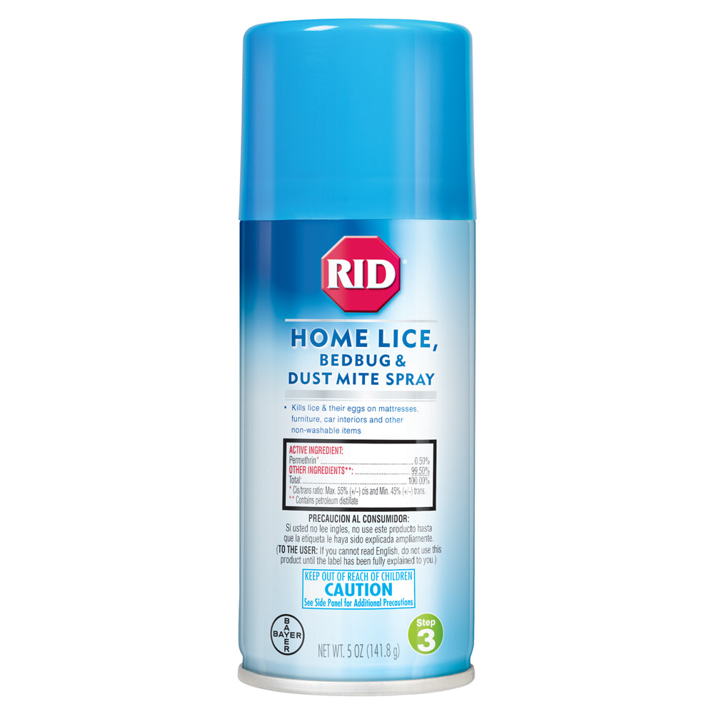 Pasteur Pharmacy RID Home Lice, Bedbug & Dust Mite Spray Step 3 shampoo in a 5 oz bottle, used for pest treatment and scalp care.