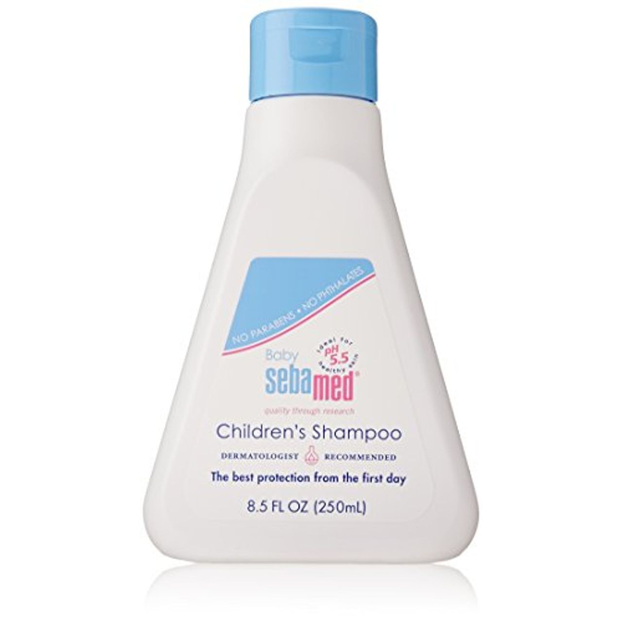Sebamed Baby Children's Shampoo in 8.5 oz bottle, gentle shampoo for babies and children with soft, tear-free formula.