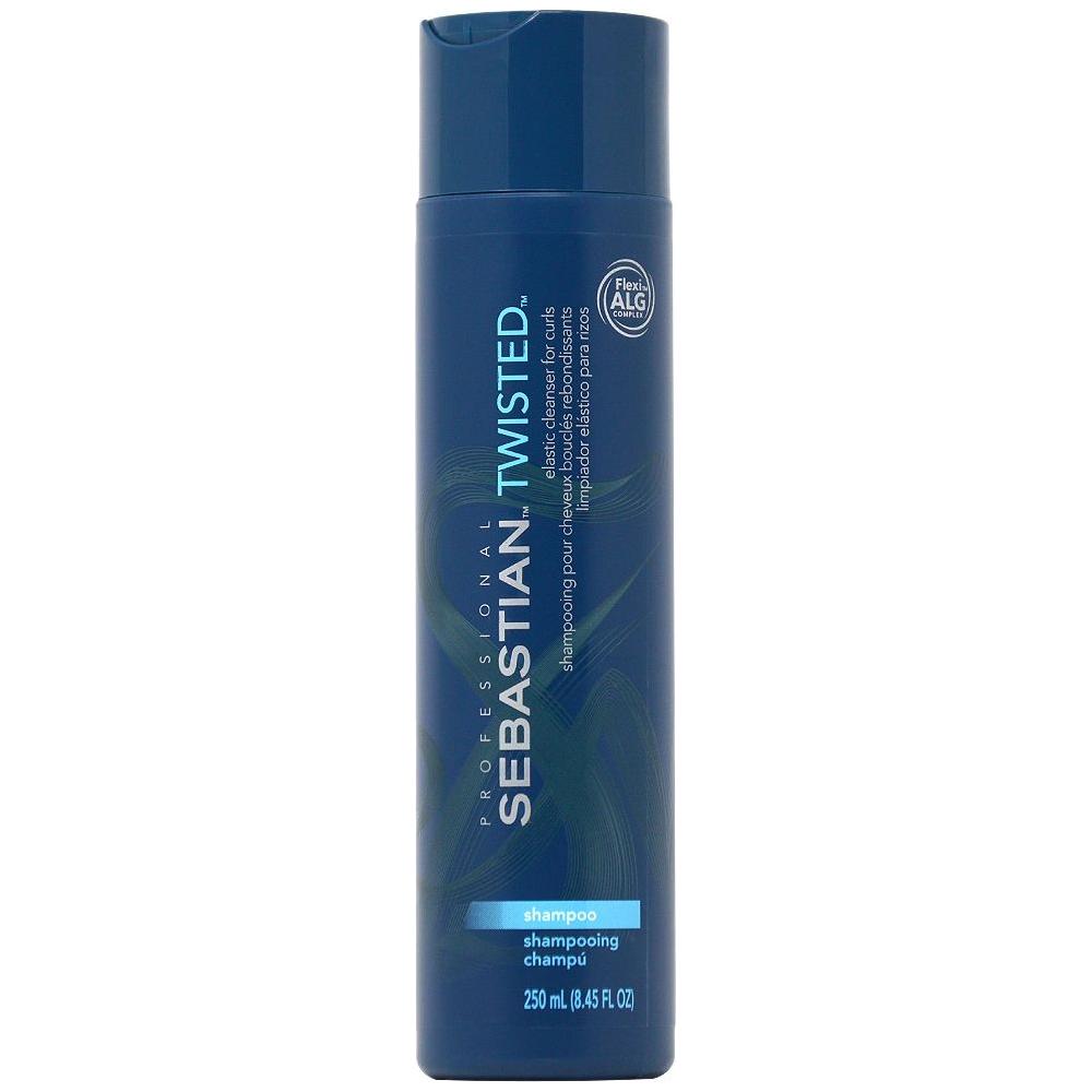 Sebastian Twisted Elastic Cleanser Shampoo for curls in an 8.4 oz bottle, designed for defining and moisturizing curly hair.