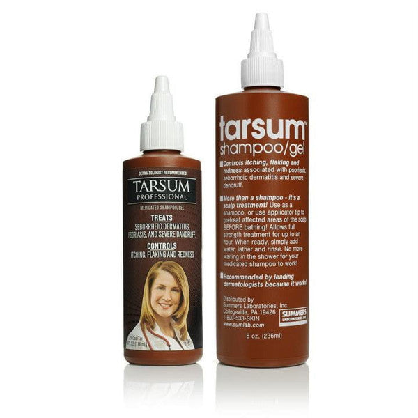 Pasteur Pharmacy Tarsum psoriasis, dermatitis, dandruff shampoo gel in 4oz tube, showing the product and packaging.