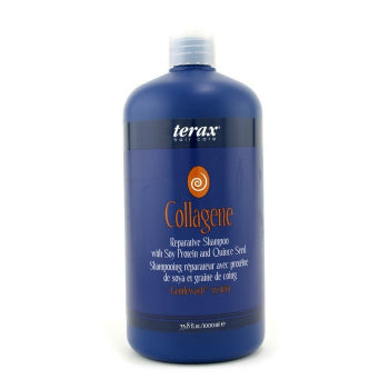 Pasteur Pharmacy Terax Collagene Reparative Shampoo 1000ml bottle, rich formula for nourishing and repairing hair.