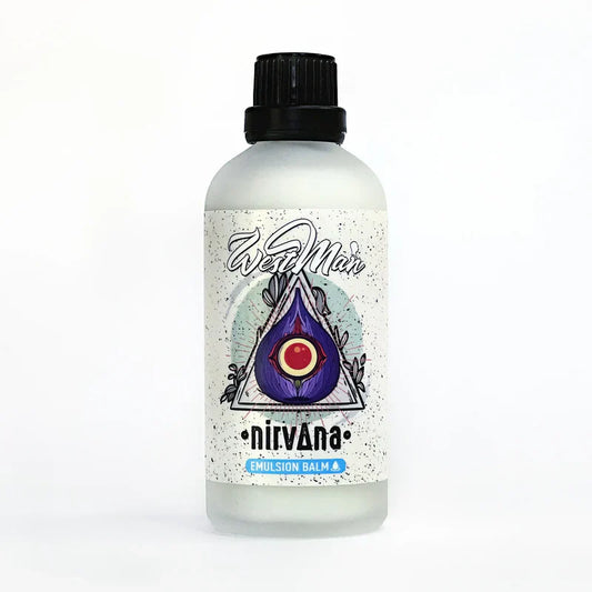 WestMan Nirvana Emulsion Balm shave balm by Pasteur Pharmacy in a 100ml jar, smooth and soothing for sensitive skin.