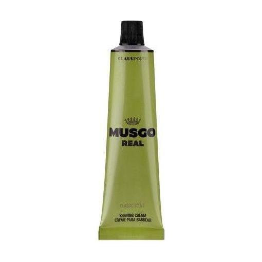 Claus Porto Musgo Real Classic Scent shave cream in 3.4 oz jar, featuring a sleek container and traditional packaging.