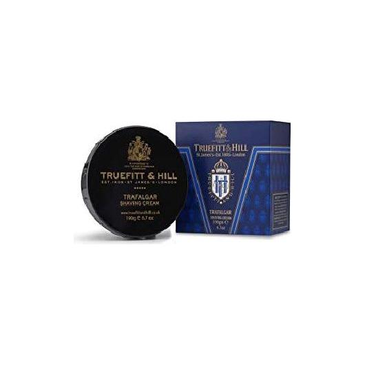 Truefitt & Hill Trafalgar Shave Cream in a 6.7 oz jar, creamy texture, designed for a smooth shave, from Pasteur Pharmacy.