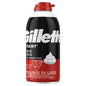 Gillette Foamy Men's Regular Shave Foam in an 11 oz can, showing the product label and foam dispensing nozzle.