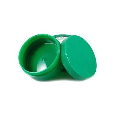 Pasteur Pharmacy Stirling Soap Co. Green Thick Wall Shave Jar with 4oz of shaving soap, featuring a green container with a black lid.