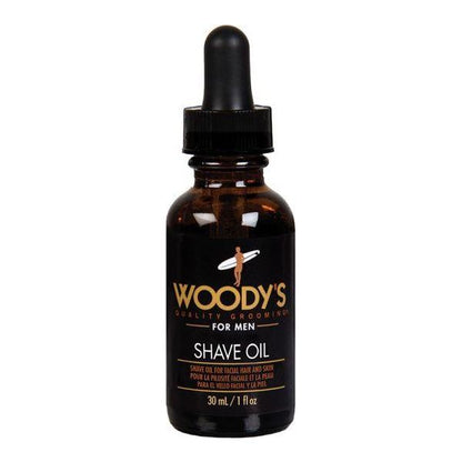 Pasteur Pharmacy Woody's For Men Shave Oil in 1 fl oz bottle, smooth shave with natural shave oil for men.