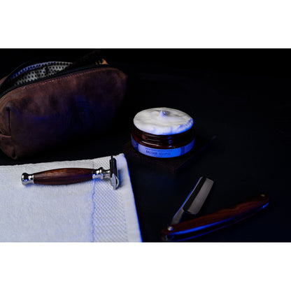 Educated Beards Balsam Eclipse Shave Soap by Pasteur Pharmacy, 4 oz, featuring a premium shaving soap with natural ingredients and rich lather.