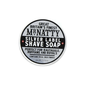 Mr. Natty's Silver Label Shave Soap by Pasteur Pharmacy in a 2.7 oz tin with a silver label and lid.