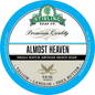 Pasteur Pharmacy Stirling Soap Co. Almost Heaven shave soap jar, 5.8 oz, with a creamy soap surface in a classic jar.