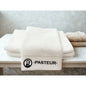 Pasteur Pharmacy Pasteur Shave Towel with classic logo, soft cotton material, small 12x12-inch size for grooming and shaving.