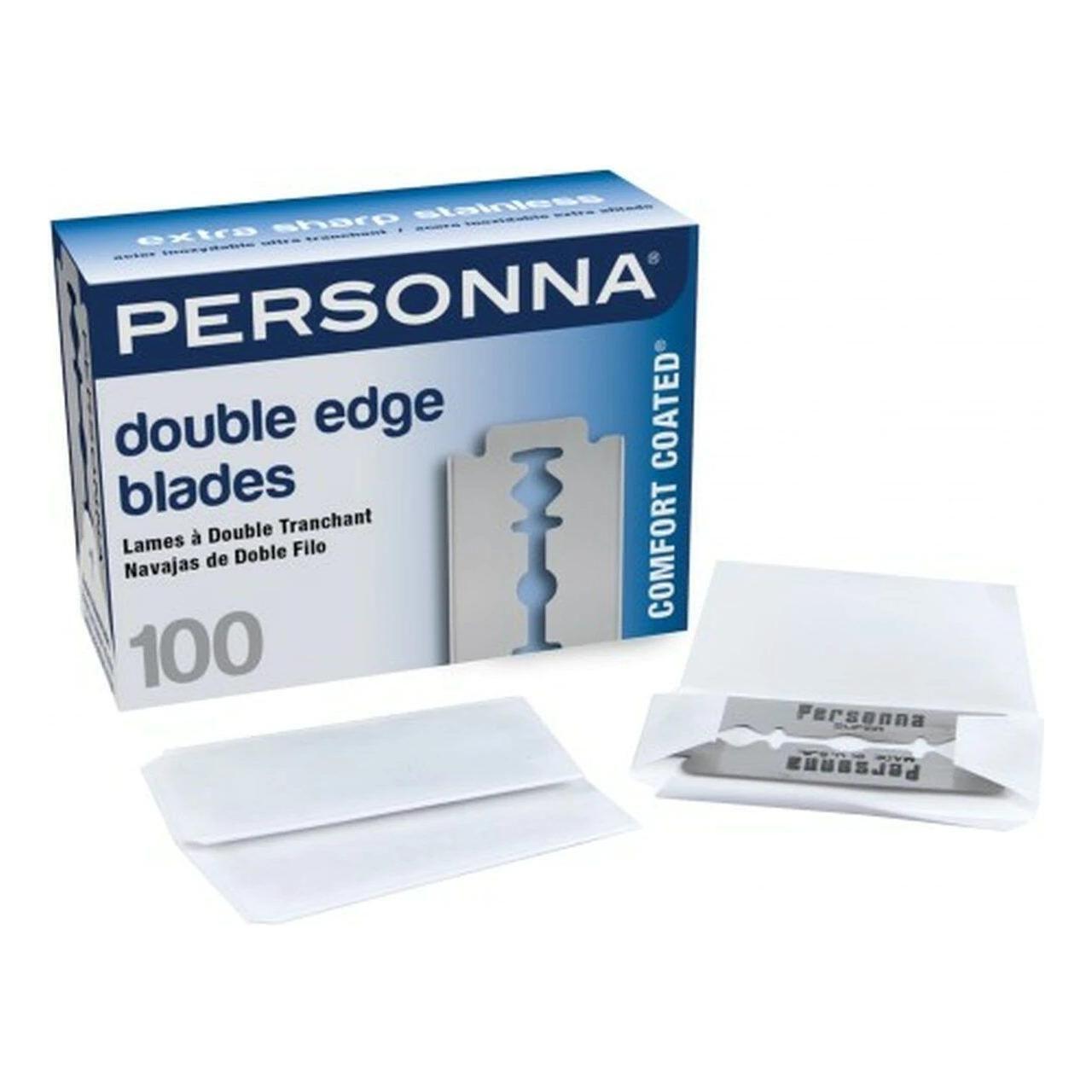 Personna Double Edge Stainless Steel Shaving Blades, 100-pack, ideal for safety razors, from Pasteur Pharmacy.