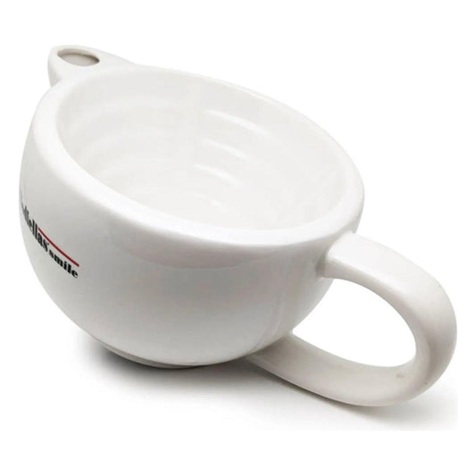 Black ceramic shaving bowl from The Goodfellas' Smile, designed for traditional wet shaving by Pasteur Pharmacy.