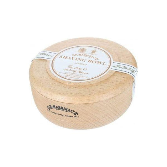 D. R. Harris & Co Almond Beech Shaving Bowl 100g with classic design, ideal for grooming and shaving preparation