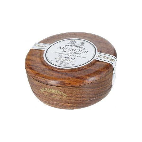 D. R. Harris & Co Arlington Mahogany Shaving Bowl, 100g, featuring a classic wooden design for wet shaving accessories.