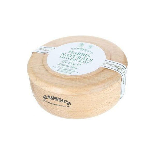D. R. Harris & Co Naturals Beech Shaving Bowl 100g with smooth beech wood finish, ideal for shaving cream or soap.