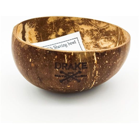 Darwin Shaving Coconut Lathering Bowl with pouch by Pasteur Pharmacy, ceramic bowl for shaving soap and grooming accessories