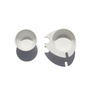 White stone shaving bowl for traditional shaving, featuring a smooth, durable surface ideal for lathering and grooming.
