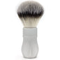Alpha Brush & Shaving Co. Outlaw black shaving brush with 26mm and 28mm knots, featuring dense bristles and a sleek handle.