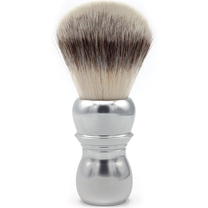 Black Alpha Brush & Shaving Co. Bulldog G4 shaving brush with dense bristles and ergonomic handle, ideal for traditional wet shaving.