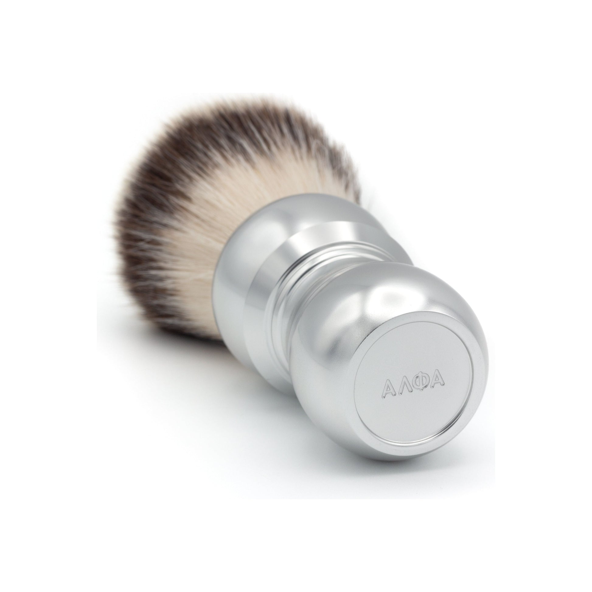 Black Alpha Brush & Shaving Co. Bulldog G4 shaving brush with dense bristles and ergonomic handle for a smooth shave.