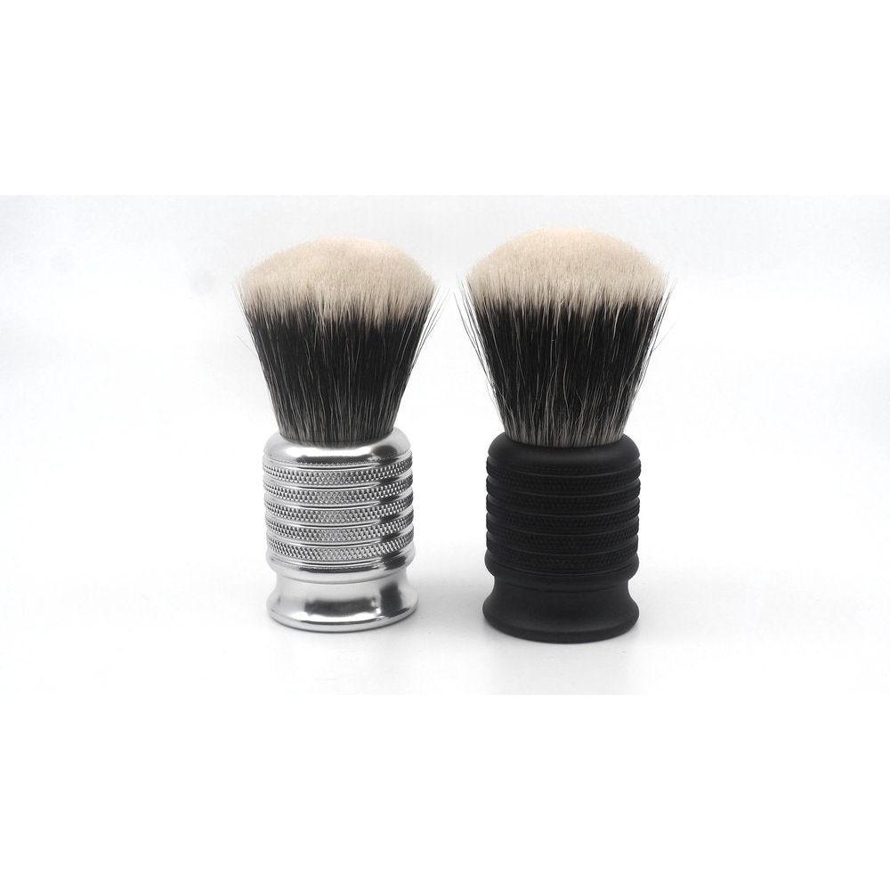 Black Alpha Brush & Shaving Co. El Gordo G5 shaving brush with dense bristles and sleek handle for a smooth shave.