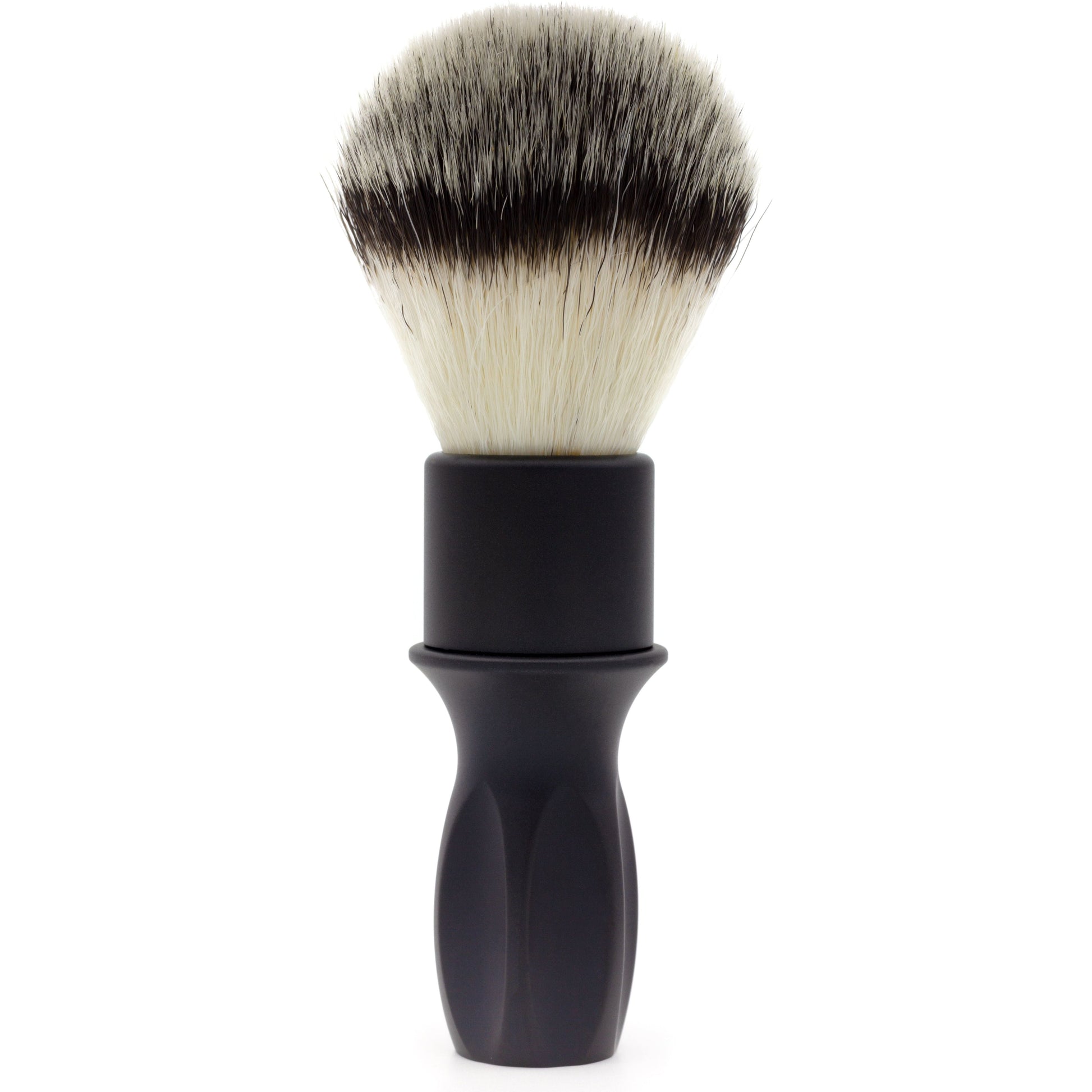 Alpha Brush & Shaving Co. T-400 black 24mm shaving brush with dense bristles and elegant handle for a smooth shave.