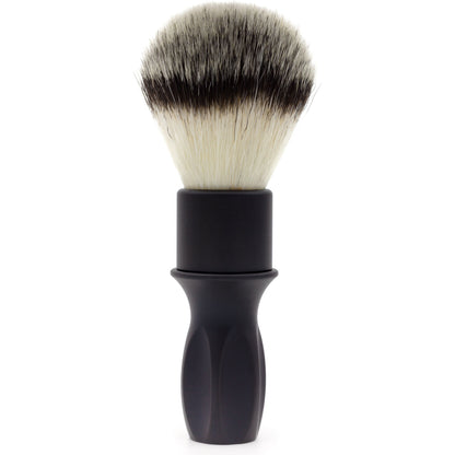 Alpha Brush & Shaving Co. T-400 black 24mm shaving brush with dense bristles and elegant handle for a smooth shave.