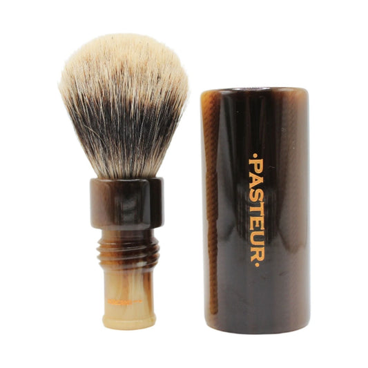 Gotham Pasteur Exclusive FI20-FH24 finest badger shaving brush with a wooden handle and soft bristles for smooth shaving.