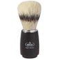 Omega Banded Boar Shaving Brush with Dark Ash Wood handle, natural bristles, from Pasteur Pharmacy, elegant grooming tool.