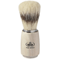 Omega Banded Boar Shaving Brush with White Ash Wood handle, natural bristles, designed for a traditional shaving experience.