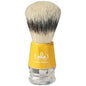 Omega boar bristle shaving brush with assorted color handle, natural bristles, ideal for classic wet shaving by Pasteur Pharmacy.