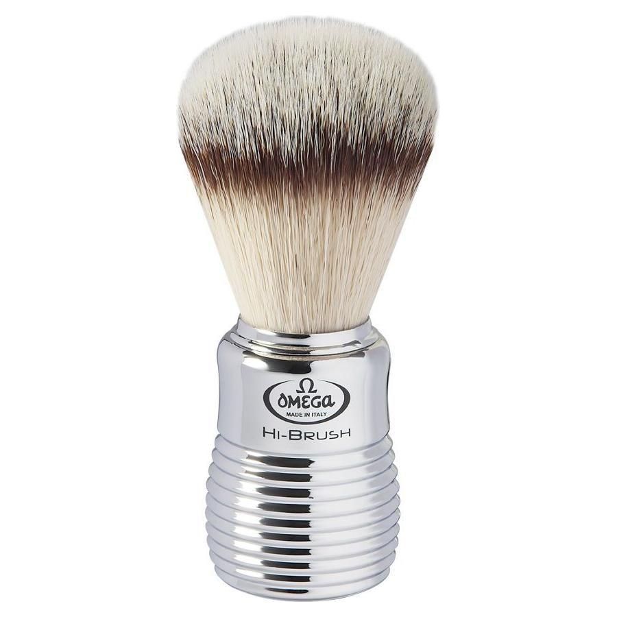 Omega synthetic badger fiber shaving brush with a sturdy handle, high-quality genuine shaving brush for a smooth shave.