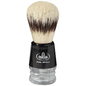Omega Pig Bristles Shaving Brush by Pasteur Pharmacy with black natural bristles and a classic handle for a smooth shave.