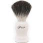 Semogue Pharos-c3 Pure Black Badger Shaving Brush in Arctic White, featuring dense bristles and a sleek handle for classic shaving.