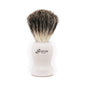 Semogue Pharos-c3 pure grey badger shaving brush in arctic white, with dense bristles and a sleek handle, ideal for shaving routines.