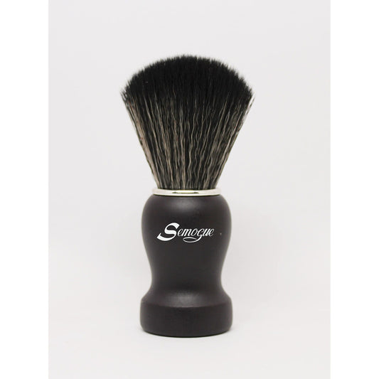 Semogue Pharos-c3 synthetic shaving brush with black handle, featuring soft bristles for a close, comfortable shave.