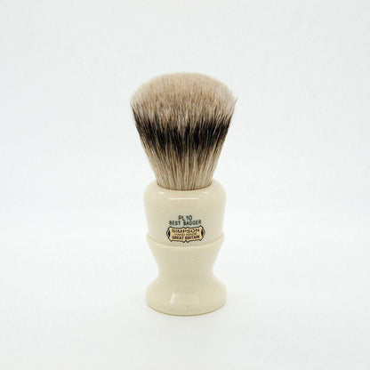 Simpson Polo 10 Best Badger Shaving Brush with wooden handle and dense badger bristles for a close shave.