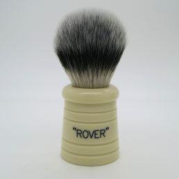 Simpson Rover Sovereign Grade synthetic fiber shaving brush with a dark handle and soft bristles for a smooth shave.